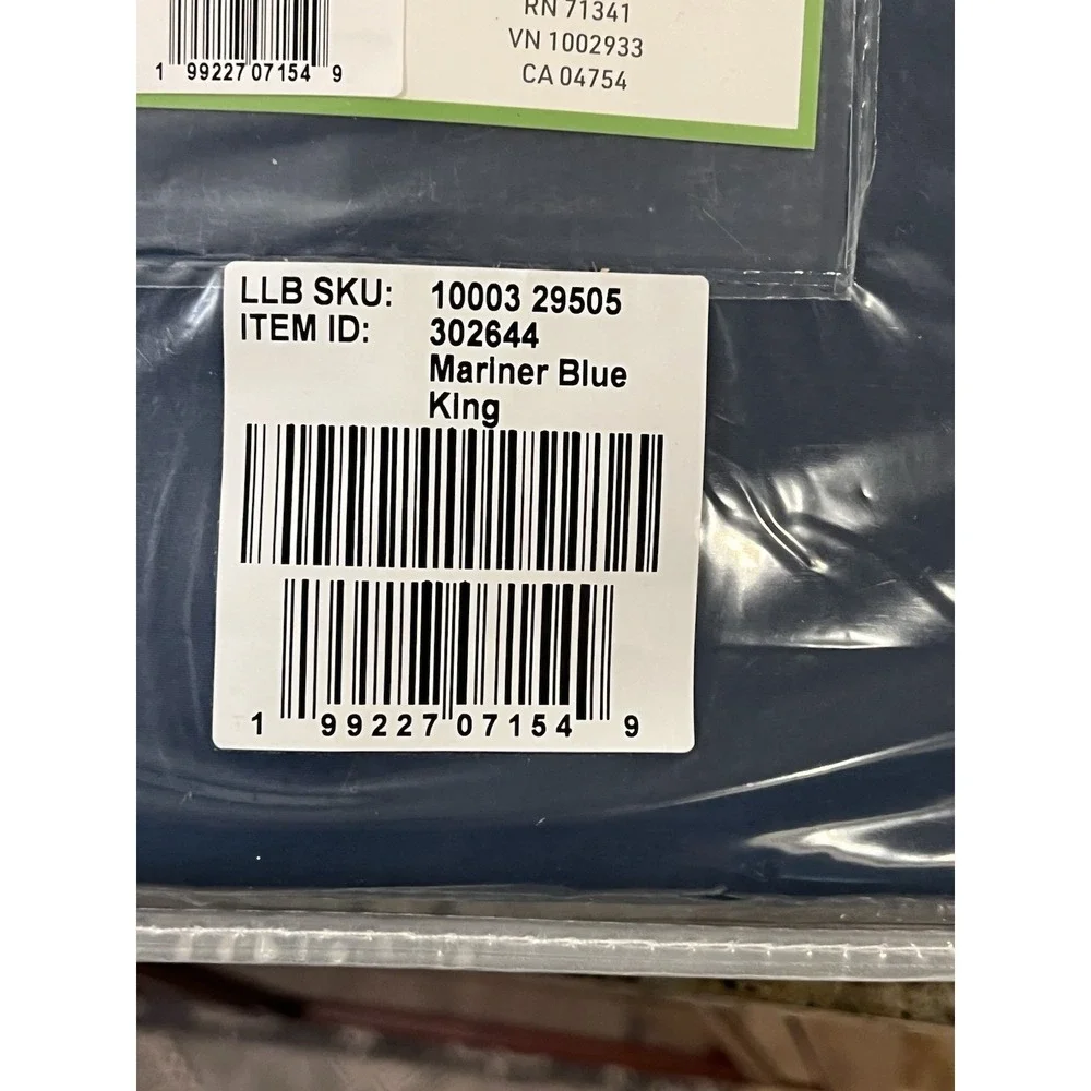 L.L.Bean Pima Percale Bedding 280TC King Sheets Mariner Blue Cotton NEW Navy